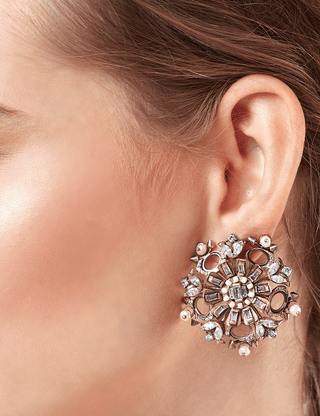 statement crystal stud earrings