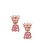 stud earrings with pink crystal