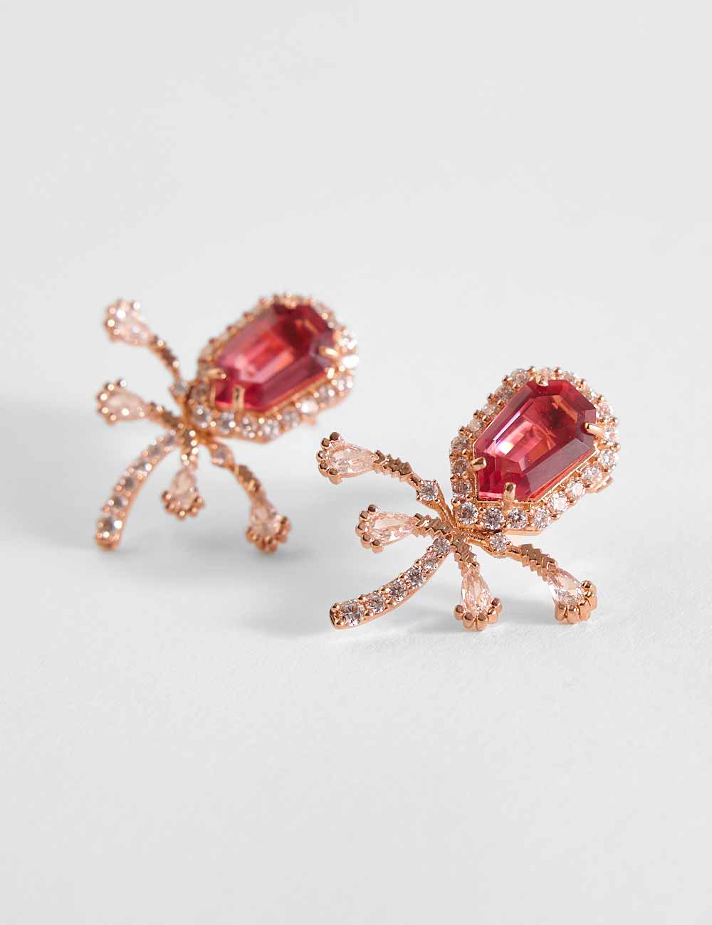 vintage rose stud earrings