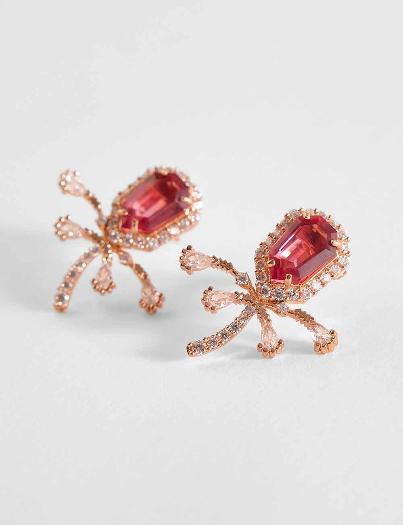 vintage rose stud earrings