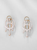 white enamel earrings