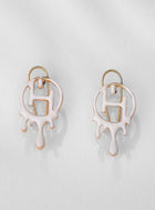 white enamel earrings