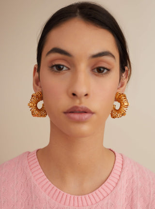 women statement gold earrings