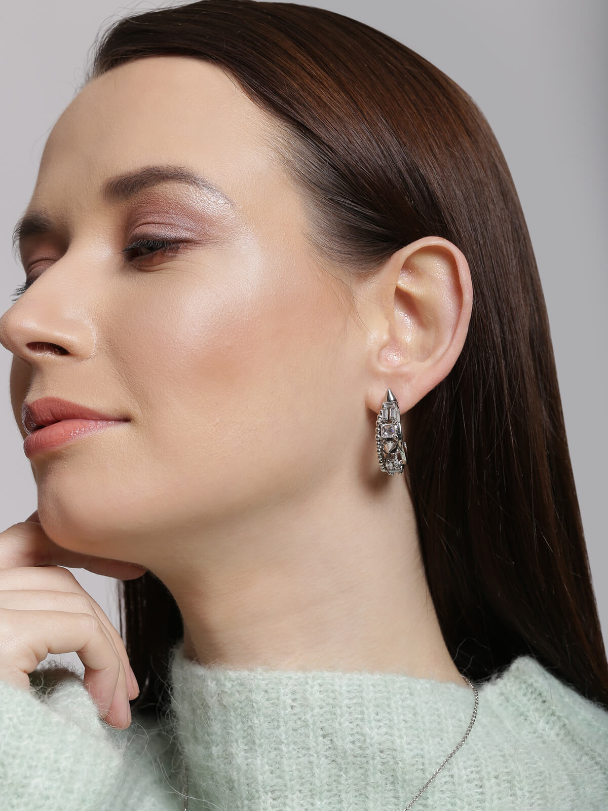 womens silver hoops
